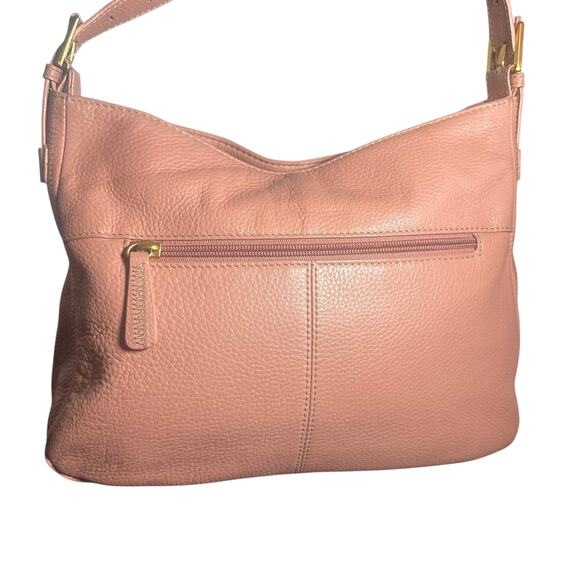 Stone Mountain Pink Leather Shoulder Bag Hobo Purse with Pockets - Picture 4 of 15
